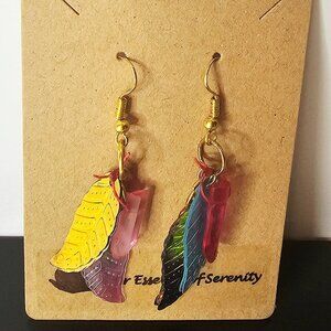 Colorful Feather Earrings